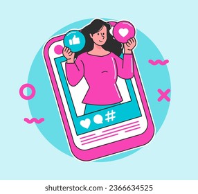 A woman become social media influencer