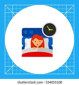 Woman in Bed as Insomnia Concept Icon