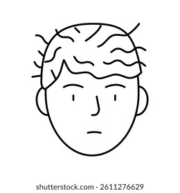 woman before keratin use line icon vector. woman before keratin use sign. isolated contour symbol black illustration