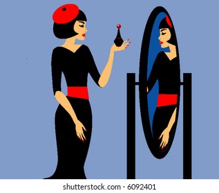 The woman before a mirror