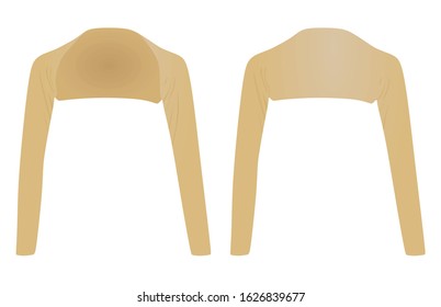 Woman beige bolero. vector illustration