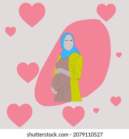 Woman belly old pregnant illustration vector . Suitable for pregnancy articles background