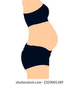 Woman belly Tummy Tuck flabby skin Female Body Abdomen. Alcohol Hormonal Stressed Mommy Apron Sagging protruding superficial tummy Demonstrating Liposuction. Diet Weight Loss Fat Belly slim stomach