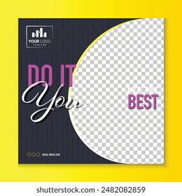 a woman with a belt that says do you have the best fit. gym social media post