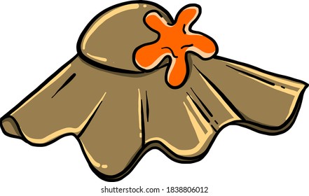 Woman big hat, illustration, vector on white background