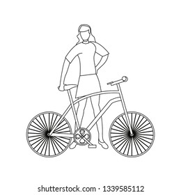 woman with bike