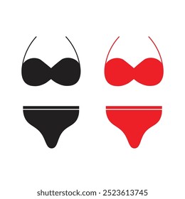 Mujer Bikini Flat Icon Vector