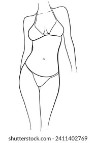 woman in bikini simple drawing