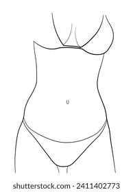 woman in bikini simple drawing