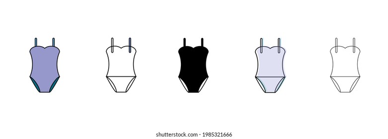 woman bikini vector type icon