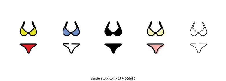 woman bikini vector type icon