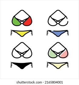 woman bikini vector type icon