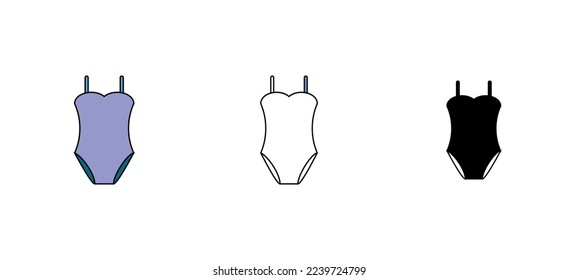woman bikini vector type icon