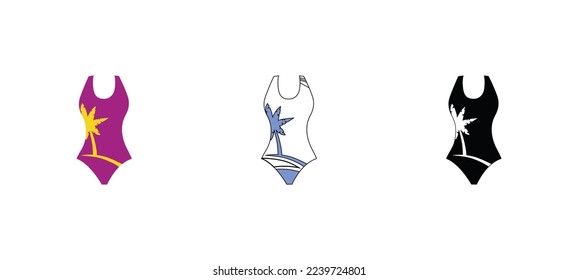 icono de tipo vectorial bikini femenino