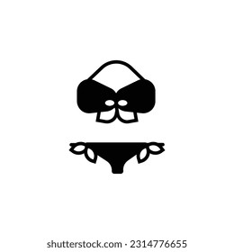 woman bikini vector type icon