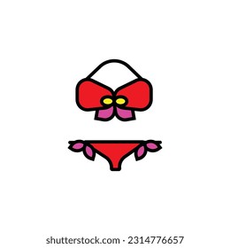 woman bikini vector type icon