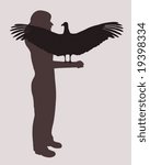 Woman and bird of prey