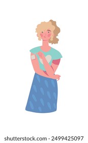Mujer con parche anticonceptivo aislado