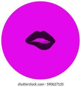 Woman biting her lips vector  icon