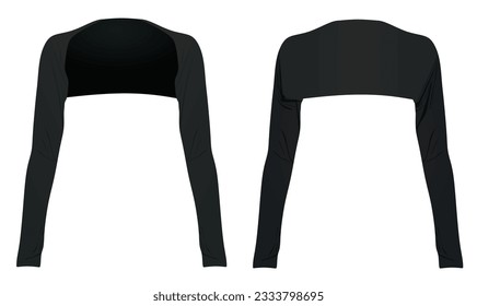 Woman black bolero. vector illustration