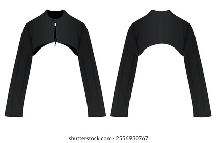 Woman black bolero. vector illustration