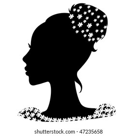 woman with black hair. beautiful girl.
