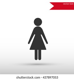 Woman black icon vector. Flat style object. Art picture drawing. Eps 10. Web icons. 