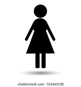 Woman black icon vector. Flat style object.