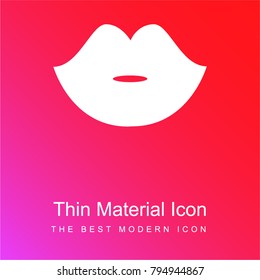 Woman black lips shape red and pink gradient material white icon minimal design