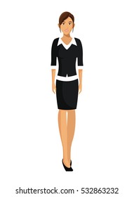 woman with black sweater business working