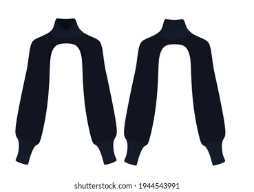Woman black top. vector illustration