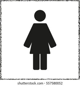 Woman  - black vector icon