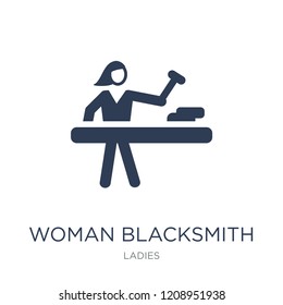 Woman Blacksmith icon. Trendy flat vector Woman Blacksmith icon on white background from Ladies collection, vector illustration can be use for web and mobile, eps10