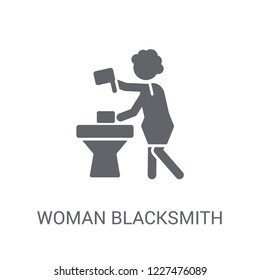 Woman Blacksmith icon. Trendy Woman Blacksmith logo concept on white background from Ladies collection. Suitable for use on web apps, mobile apps and print media.