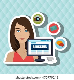 woman blogs web vector illustration graphic eps 10