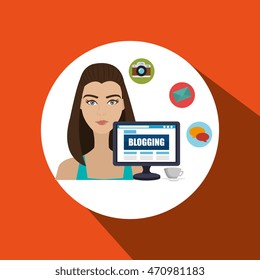 woman blogs web vector illustration graphic eps 10
