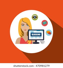 woman blogs web vector illustration graphic eps 10