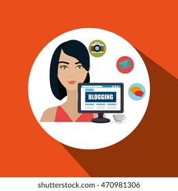 woman blogs web vector illustration graphic eps 10