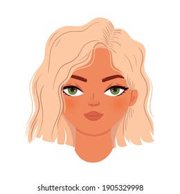 woman with a blond hair vector illustration design