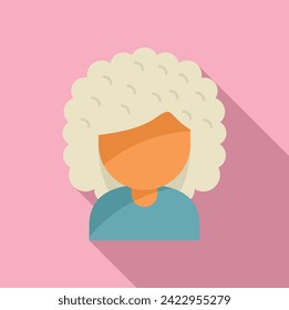 Woman blonde female icon flat vector. Coiffure fashion. Glamour cute