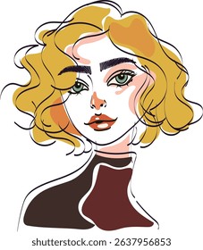 woman blonde painting sketch style