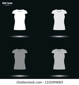 Woman blouse flat grayscale vector icon.