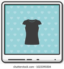 Woman blouse flat vector icon.