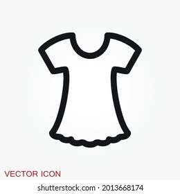 Woman blouse icon, tunic flat vector illustration
