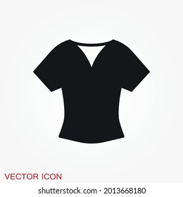 Woman blouse icon, tunic flat vector illustration