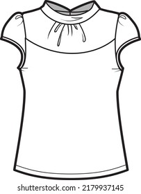 woman blouse technical drawing vector