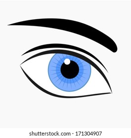  Woman blue eye icon. Vector illustration