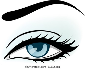 woman blue eye illustration