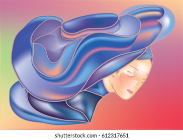 woman in blue hat