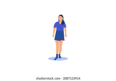 woman in blue vector design illustration